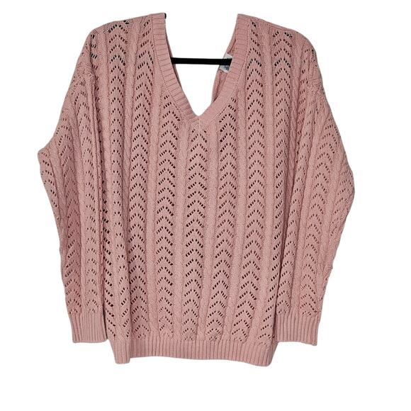 Blue Rain Knit Twist-Front Sweater Women's XL, Light Pink, Boho/Cottagecore/Chic - Picture 1 of 8